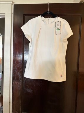 Fila nwt White Short Sleeve Crewneck Tee with Subtle Logo